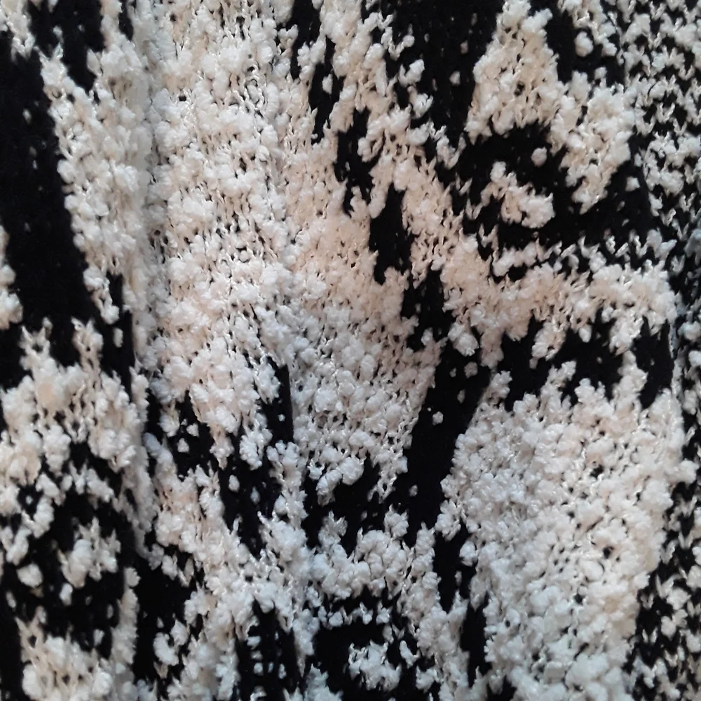 POL Chenille Black and White Geometric Sweater Women's Medium Cozy Oversized - Picture 3 of 5